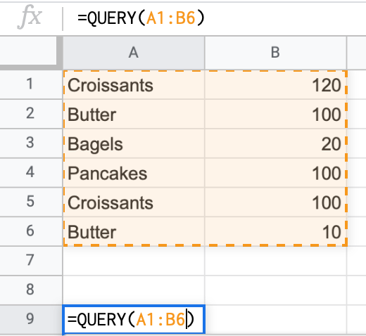 screenshot of excel